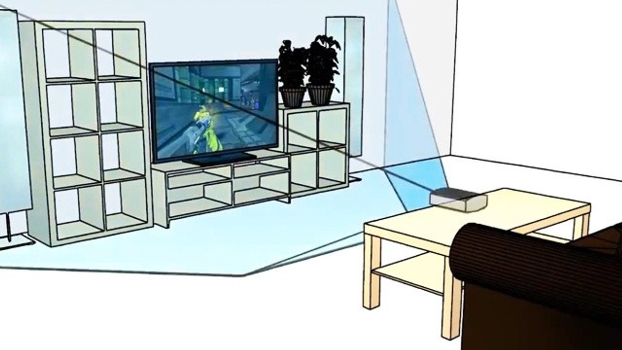 Microsoft IllumiRoom - Präsentations-Video: Spiele-Projektion im ganzen Wohnzimmer