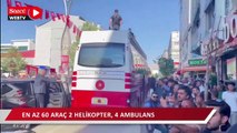 Van sokaklarında Erdoğan'a 60 araç, 4 ambulans, itfaiye ve 2 helikopter eşlik etti