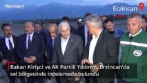 Bakan Kirişci ve AK Partili Yıldırım, Erzincan'da sel bölgesinde incelemede bulundu