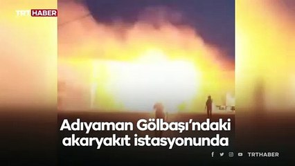 Akaryakıt istasyonunda patlama ve panik anları kamerada