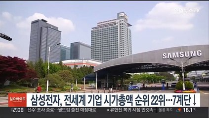 삼성전자, 전세계 기업 시가총액 순위 22위…7계단 하락