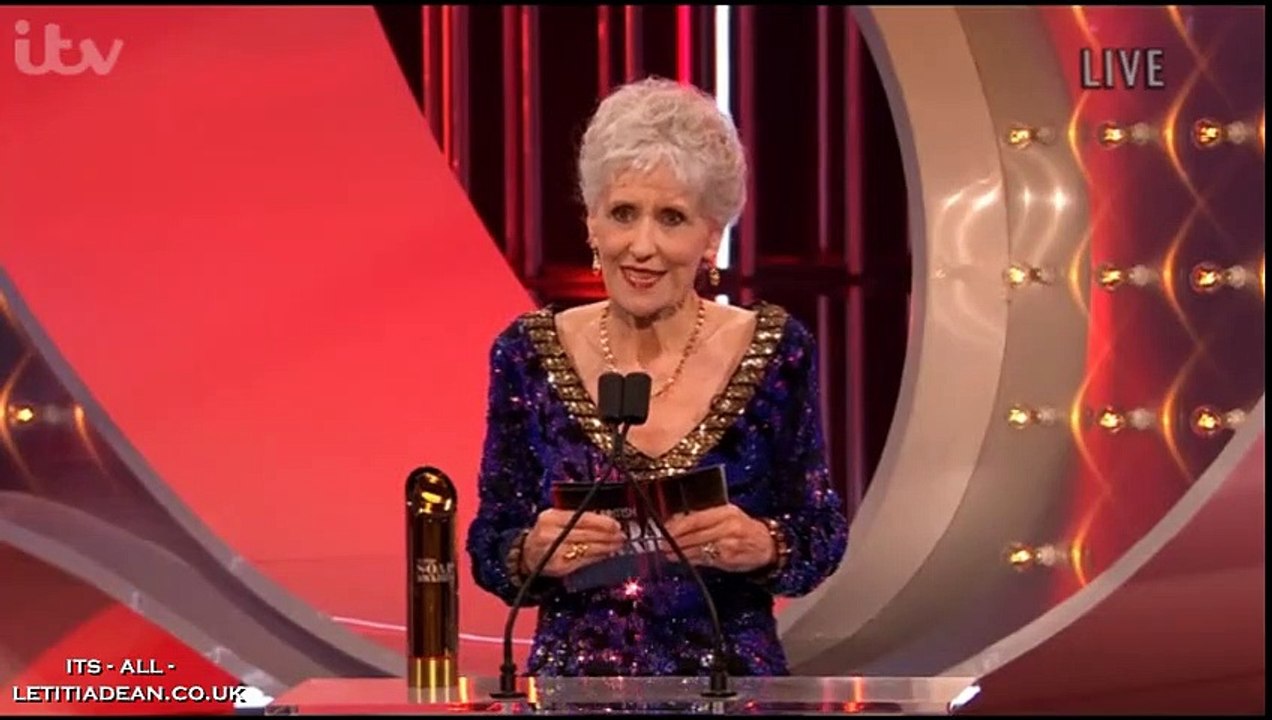 Letitia Dean receives the Outstanding Achievement Award at The British Soap Awards, 2022