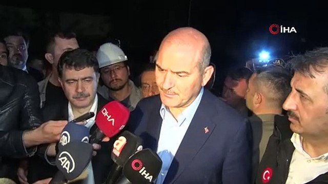 İçişleri Bakanı Soylu sel bölgesinde incelemelerde bulundu