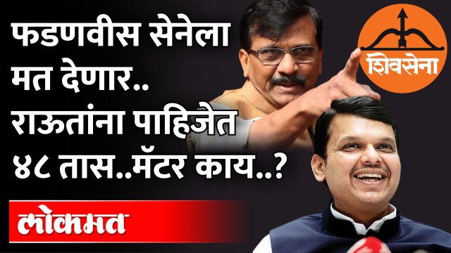 आता फडणवीस शिवसेनेला मत देणार, राऊतांना हवेत 48 तास..मॅटर काय? Fadnavis | Shiv Sena | Sanjay Raut