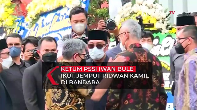 Momen Iwan Bule Ikut Sambut Ridwan Kamil dan Jenazah Eril di Bandara Soekarno Hatta