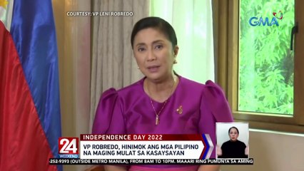 VP Robredo, hinimok ang mga Pilipino na maging mulat sa kasaysayan | 24 Oras Weekend