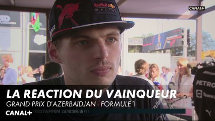 La joie du vainqueur Max Verstappen - Grand Prix d'Azerbaïdjan - F1