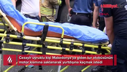 Otobüsünün motor kısmında kaçak yolcu çıktı