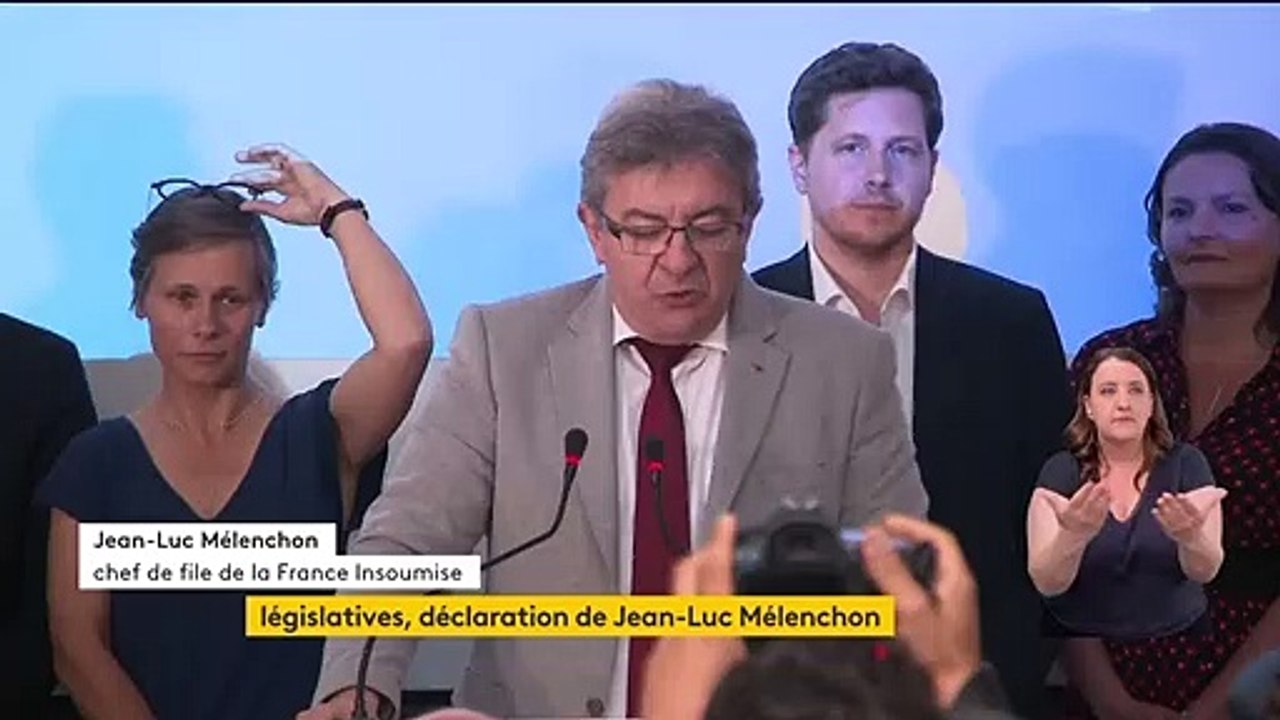 Jean-Luc Mélenchon prend la parole  : Au terme de ce 1er tour, la NUPES arrive en tête et sera présente dans plus de 500 circonscriptions au second tour