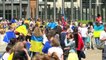 Une chaîne humaine à Bruxelles en soutien à l'Ukraine