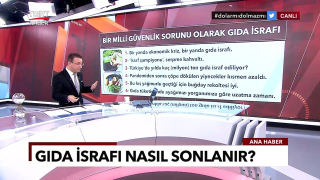 Bir Milli Güvenlik Sorunu Olarak Gıda İsrafı - Ferhat Ünlü ile Hafta Sonu Ana Haber