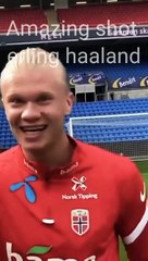 erling haaland amazing shot