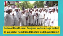 National Herald case: Congress workers stage protest in support of Rahul Gandhi before his ED questioning