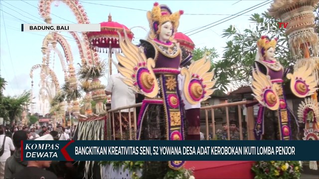BUPATI BADUNG HADIRI LOMBA PENJOR DI DESA ADAT KEROBOKAN
