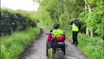 Brynn Hauxwell has become the first person to complete an 84 mile trek of Hadrian's Wall in a wheelchair