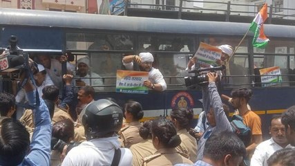 Watch: Congress leaders detained by police from outside ED HQ