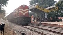 Orchha railway station, with WDG-3A train chugging in