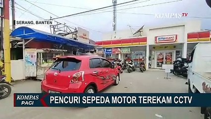 Aksi Pencurian Sepeda Motor di Serang Banten Terekam CCTV