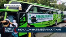 Isak Tangis Haru Keluarga Iringi Keberangkatan Calon Haji Kota Malang