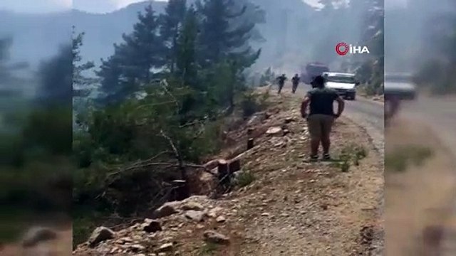 Akıl sağlığı yerinde olmayan kişinin çıkardığı yangında 1 hektar alan yandı