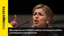 Díaz negocia con el PSOE bonificar el transporte público y un impuesto a las eléctricas