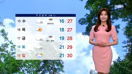 [뉴스7 날씨] 내일 남부·영동 비…서쪽 덥고 동쪽 선선해요
