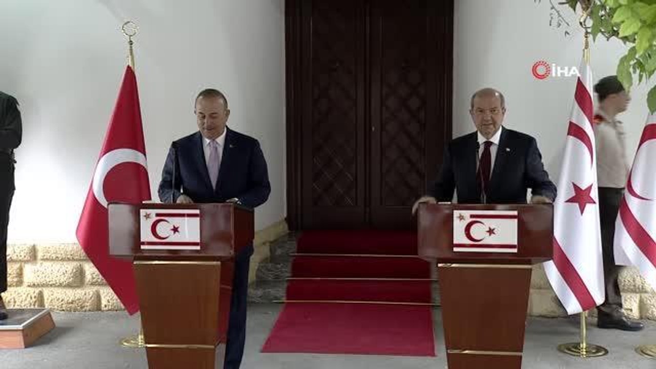 Dışişleri Bakanı Mevlüt Çavuşoğlu, KKTC Cumhurbaşkanı Ersin Tatar ile düzenlediği basın toplantısında "Türkiye Doğu Akdeniz'de hem kendi haklarını...