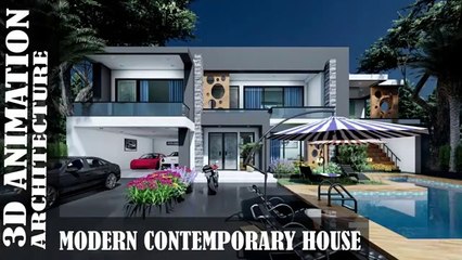 3D ANIMATION MODERN CONTEMPORARY HOUSE