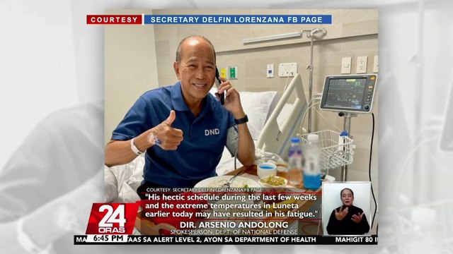 Defense Sec. Lorenzana, nakalabas na ng ospital matapos mawalan ng malay sa gitna ng pagdiriwang ng araw ng kalayaan | 24 Oras