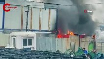 İşçilerin kaldığı konteynerde yangın çıktı: İşçiler ölümden döndü