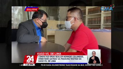 Convicted drug dealer Herbert Colanggo, hindi raw aatras sa pagiging testigo sa kaso vs. De Lima | 24 Oras