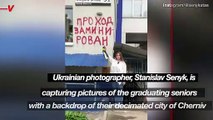 Ukrainian Photographer Takes Graduation Photos Amidst Ruins of Cherniv