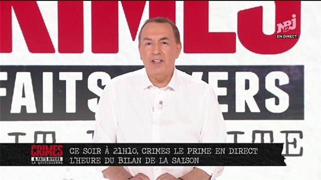 Ce soir à 21h10, Jean-Marc Morandini présente un numéro en direct de Crimes et faits divers sur NRJ12 pour faire le bilan de la saison