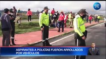 Aspirantes a policías fueron atropellados por vehículos en Latacunga