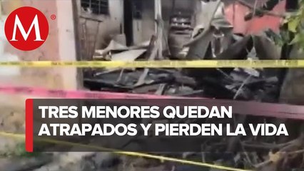 Tres menores murieron en un incendio habitacional en Veracruz