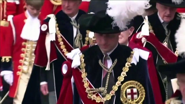 Royals join procession for the Order of the Garter service at Windsor Castle