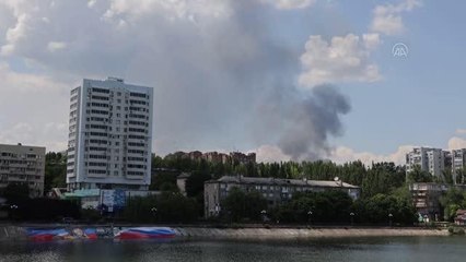 Donetsk'in farklı bölgelerinde yangın çıktı