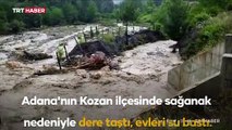 Adana'da sağanak etkili oldu: Dere taştı, evleri su bastı