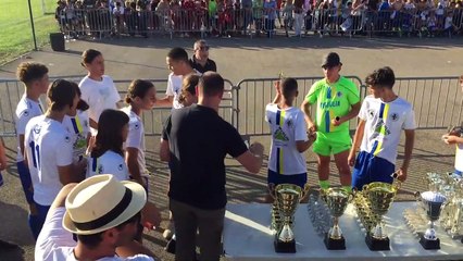 Tournoi FJE Biguglia : remise de prix par Monsieur le Maire Jc Giabiconi