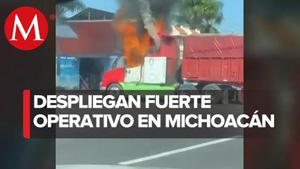 Reportan quema de vehículos en Michoacán