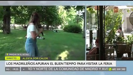El momento tierra, trágame de una reportera en un directo sobre cómo combatir al calor
