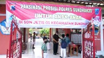 Polres Sukoharjo Hibur Anak-Anak yang Ikut Vaksinasi dengan Foto Menaiki Moge