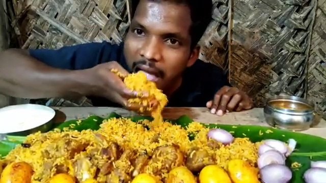 Egg fry spicy mutton biriyani eating challenge mutton gravy mutton curry food eating challenge