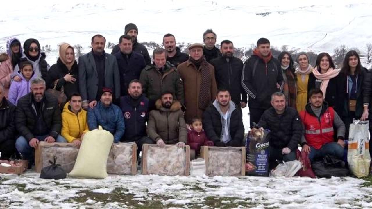 Batman'da bir araya gelen STK'lar sahipsiz hayvanları unutmadı, doğaya yem bıraktı