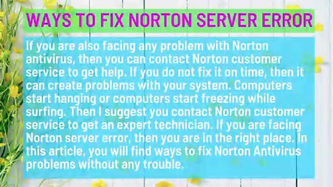 How to Fix Norton Internet Security Server Error | Ways to Fix Norton Server Error
