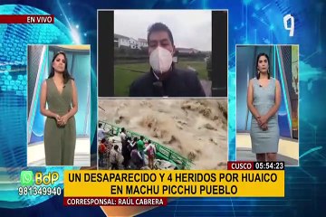 Machu Picchu: huaico deja hasta el momento cuatro heridos, un desaparecido y graves daños