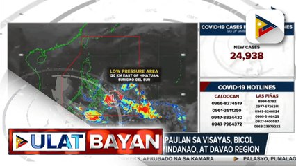 Download Video: LPA sa loob ng PAR, nagpapaulan sa Visayas, Bicol Region, Caraga, Northern Mindanao, at Davao Region