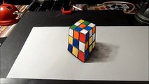 Drawing Rubik-s Cube - 3D Trick Art Illusion