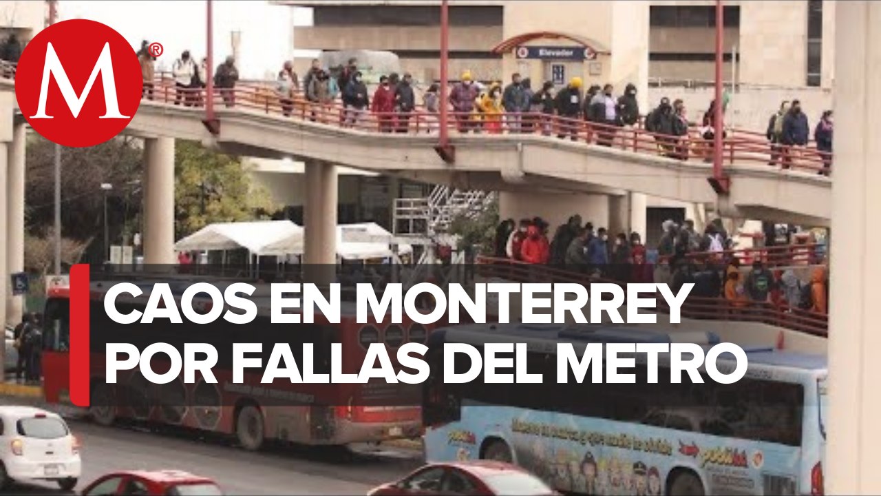 Falla Línea 2 del Metro en Monterrey provocando caos y largas filas