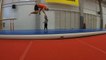 Toddler Trains For Gymnastics With Dad